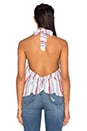 view 4 of 4 Cory Halter Top in Blue & Red Stripe