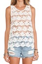 view 5 of 5 Riley Tank in Ivory Lace