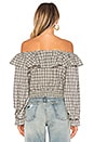 view 3 of 4 BLUSA ESCOTE HOMBROS PEYTON in Black Check