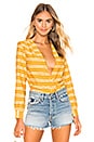 view 1 of 5 Gisele Bodysuit in Yellow Stripe