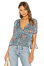view 1 of 5 Christiana Top in Dusty Blue Floral