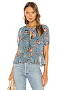 view 2 of 5 Christiana Top in Dusty Blue Floral