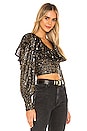 view 2 of 5 Presley Sequin Top in Gold & Black