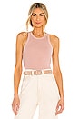view 1 of 4 Green The Maya Racer Tank in Blush Pink