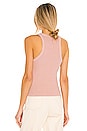 view 3 of 4 Green The Maya Racer Tank in Blush Pink