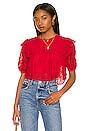view 1 of 4 Ashley Lace Top in Cherry Red
