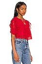 view 2 of 4 Ashley Lace Top in Cherry Red