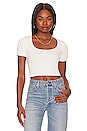 view 1 of 4 Green Shawn Crop Top in White