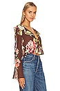 view 2 of 4 Hayes Top in Brown Saffron Floral