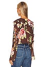 view 3 of 4 Hayes Top in Brown Saffron Floral