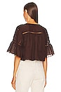 view 3 of 4 Sherri Embroidered Blouse in Chocolate Brown