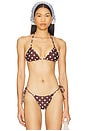 view 1 of 4 Brigitte Top in Brown & Cream Dot