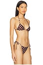 view 2 of 4 Brigitte Top in Brown & Cream Dot