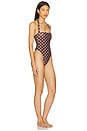 view 2 of 3 Brigitte One Piece in Brown & Cream Dot