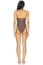 view 3 of 3 Brigitte One Piece in Brown & Cream Dot