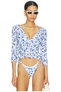 view 1 of 4 Milano Top in White & Blue Floral