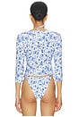 view 3 of 4 Milano Top in White & Blue Floral