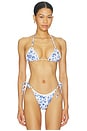 view 1 of 4 Frances Top in white & blue floral