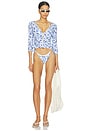 view 4 of 4 BRAGUITA FRANCES in White & Blue Floral