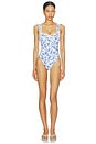 view 1 of 4 BAÑADOR FRANCES in White & Blue Floral