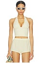 view 1 of 5 Hampton Tankini Top in Yellow Gingham