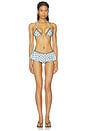 view 4 of 4 BAS DE MAILLOT DE BAIN ROBYN in Blue & Brown Dot