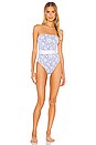 view 1 of 4 Kensey One Piece in Blue Floral Stripe