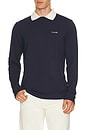 view 1 of 5 Amenities Collar Long Sleeve Polo Sweatshirt in Total Eclipse