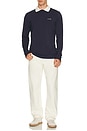 view 3 of 5 Amenities Collar Long Sleeve Polo Sweatshirt in Total Eclipse