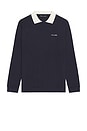 view 4 of 5 Amenities Collar Long Sleeve Polo Sweatshirt in Total Eclipse