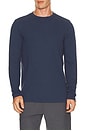 view 1 of 4 Cloud Waffle Crew Long Sleeve Tee in Mood Indigo