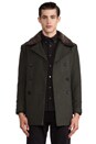 view 2 of 6 Jeff Peacoat w/ Sherling Collar in Forest Green