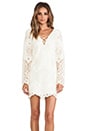 view 1 of 5 Lace Up Bell Sleeve Dress in Cream