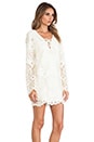 view 2 of 5 Lace Up Bell Sleeve Dress in Cream