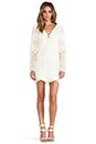 view 4 of 5 Lace Up Bell Sleeve Dress in Cream