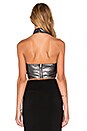 view 3 of 3 Halter Crop Top in Black & Silver