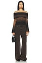view 4 of 4 Soraya Off Shoulder Top in Chocolate