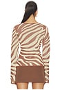 view 3 of 4 Sutton Knit Blouse in Chocolate Zebra