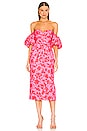 view 1 of 3 VESTIDO SWEETHEART in Plumeria Pink Abstract Floral