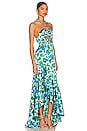 view 2 of 3 ROBE DE SOIRÉE EDIE in Cerulean Lotus Block Print