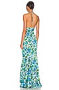 view 3 of 3 ROBE DE SOIRÉE EDIE in Cerulean Lotus Block Print
