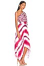 view 2 of 3 Saanvi One Shoulder Dress in Barberry Watercolor Botanical