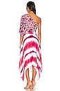 view 3 of 3 Saanvi One Shoulder Dress in Barberry Watercolor Botanical
