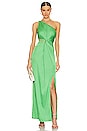 view 1 of 4 Deena One Shoulder Gown in Green Daylily
