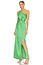 view 3 of 4 Deena One Shoulder Gown in Green Daylily