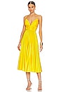 view 1 of 3 Viv Mitered Pleating Dress in Yellow Tang