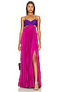 view 1 of 3 Elodie Gown in Purple & Fuchsia