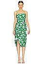 view 1 of 3 Olly Ruched Midi Dress in Frog Flower