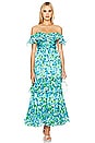 view 1 of 3 Pia Pleated Midi Dress in Garden Blues