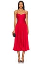 view 1 of 4 Cherry Drop Waist Midi Dress in Red Calla Lily